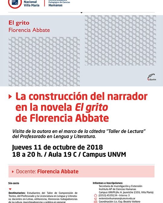 Taller sobre la construcción del narrador en la novela