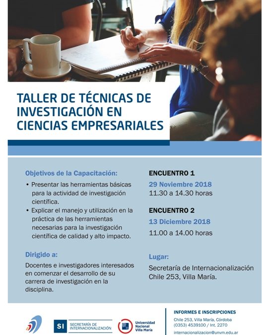 Taller de Técnicas de Investigación en Ciencias Empresariales