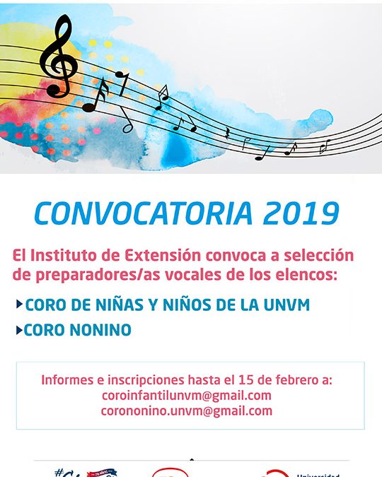 Convocatoria abierta para Coros de la UNVM