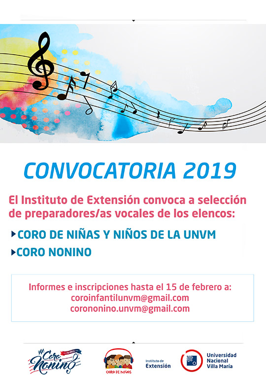 Convocatoria 2019 coros UNVM