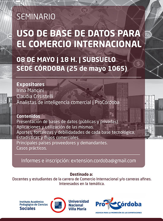 seminario base de datos comercio internacional