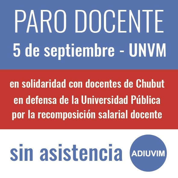 Adhesión al paro en solidaridad con los docentes de Chubut