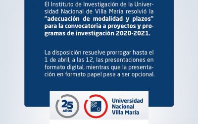 Prorrogan plazos para proyectos de investigación