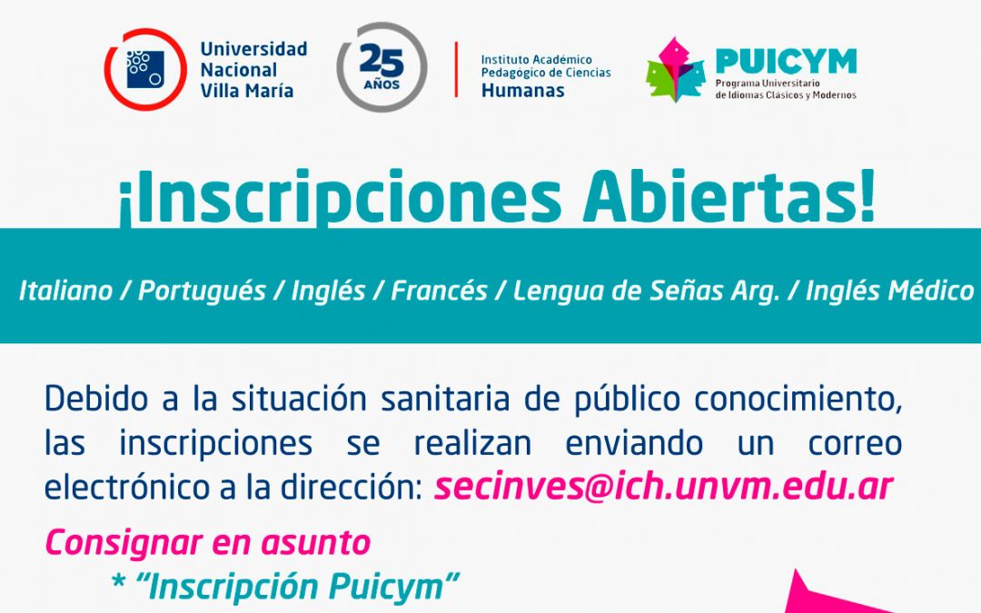 Inscripciones para estudiar idiomas en la UNVM