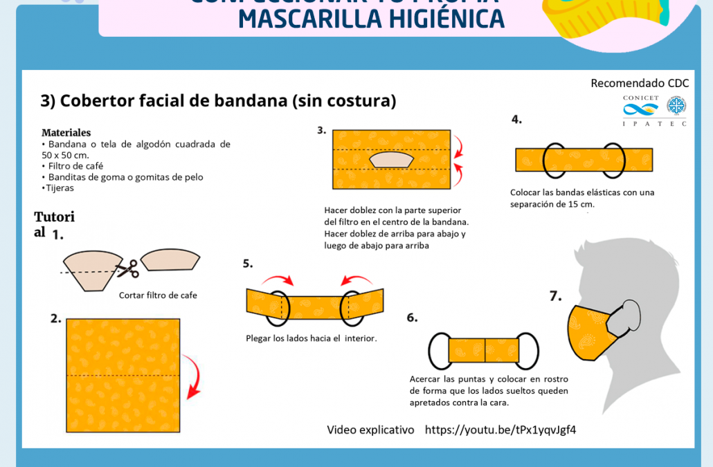 Mascarilla Higiénica: recomendaciones sobre uso, cuidados y fabricación