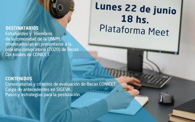 Sociales: reuniones informativas sobre Becas Conicet 2020