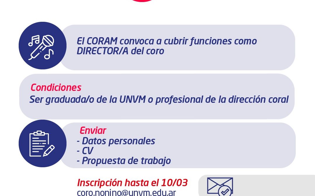 Coro de Adultas/os Mayores de la UNVM selecciona nueva/o directora/or