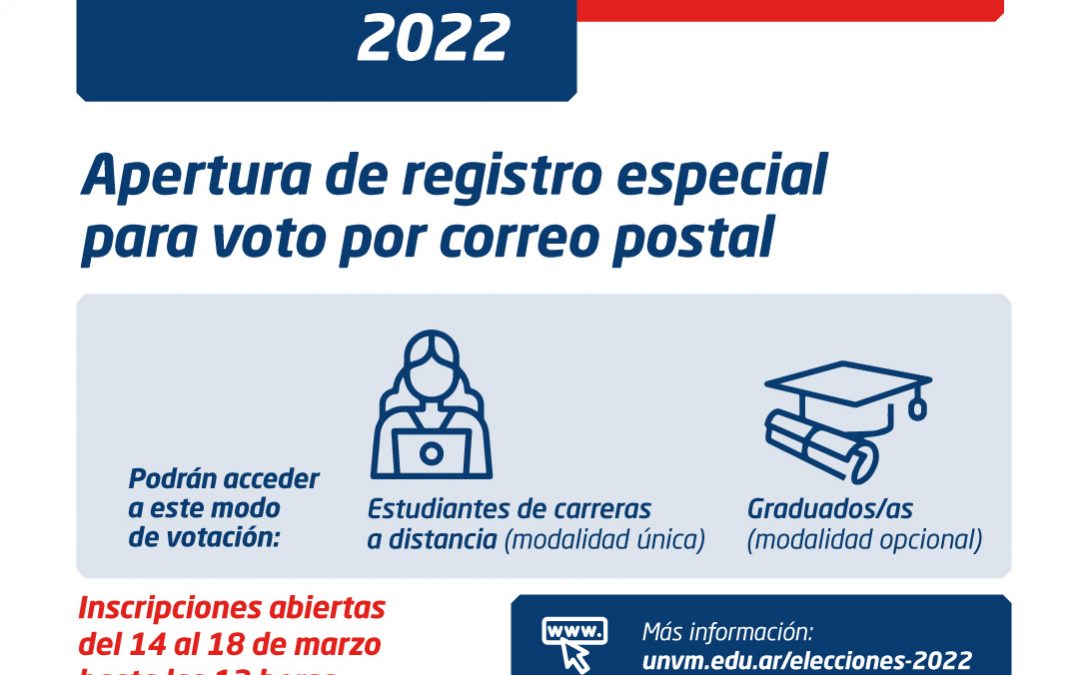 Elecciones 2022: apertura de registro para voto postal