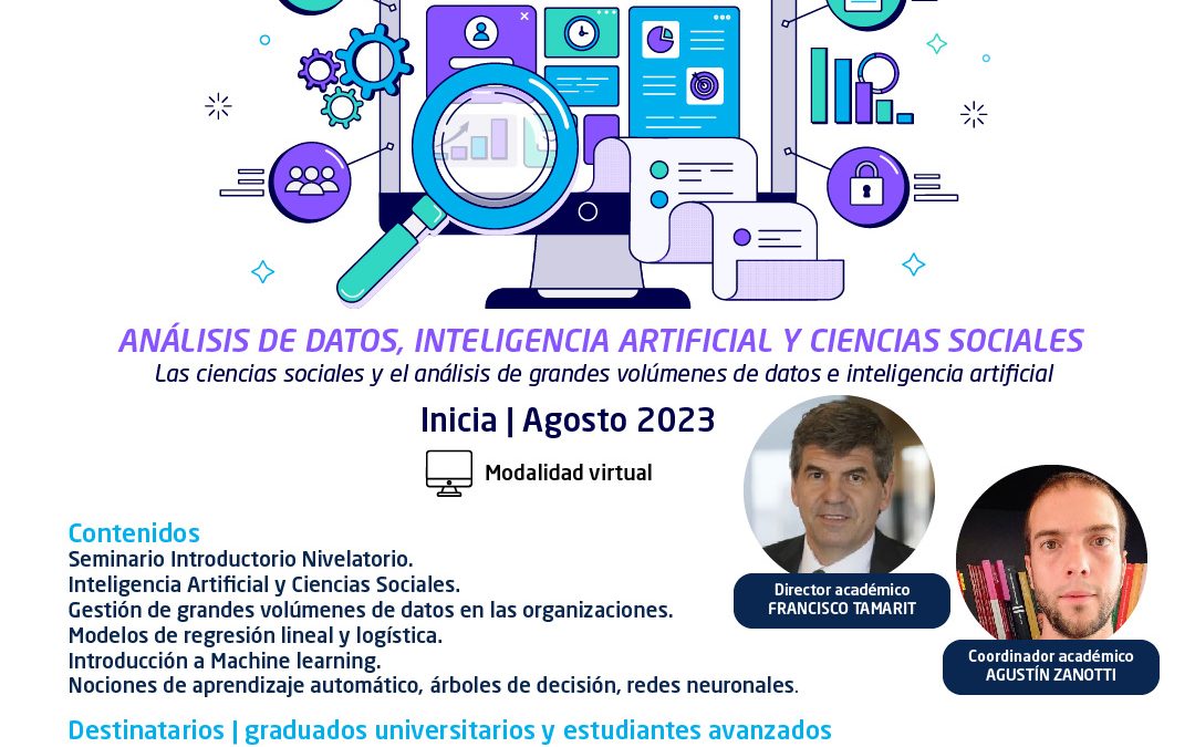 Nueva diplomatura: “Análisis de Datos, inteligencia artificial y Ciencias Sociales”