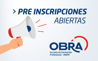 OBRA: Pre inscripciones abiertas