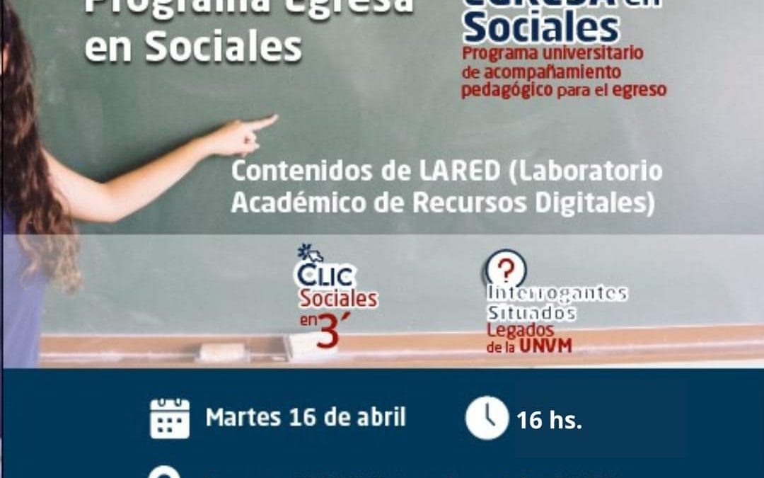 Presentarán el Programa «Egresá en Sociales»