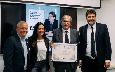 La UNVM distinguió al contador Carlos Domínguez